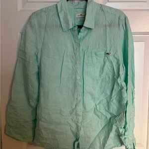 Vineyard Vines Mint Relaxed Linen Shirt